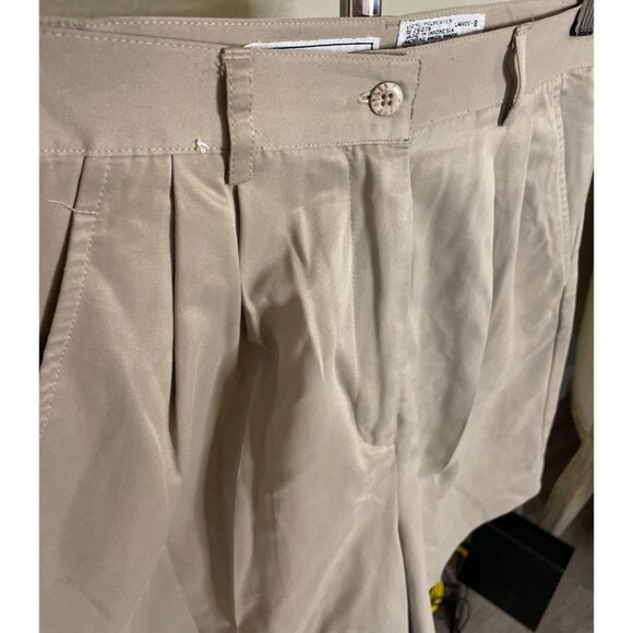 Vintage 90s Izod Club Khaki Pleated High Waisted Mom Shorts Sz 8 - Picture 4 of 9